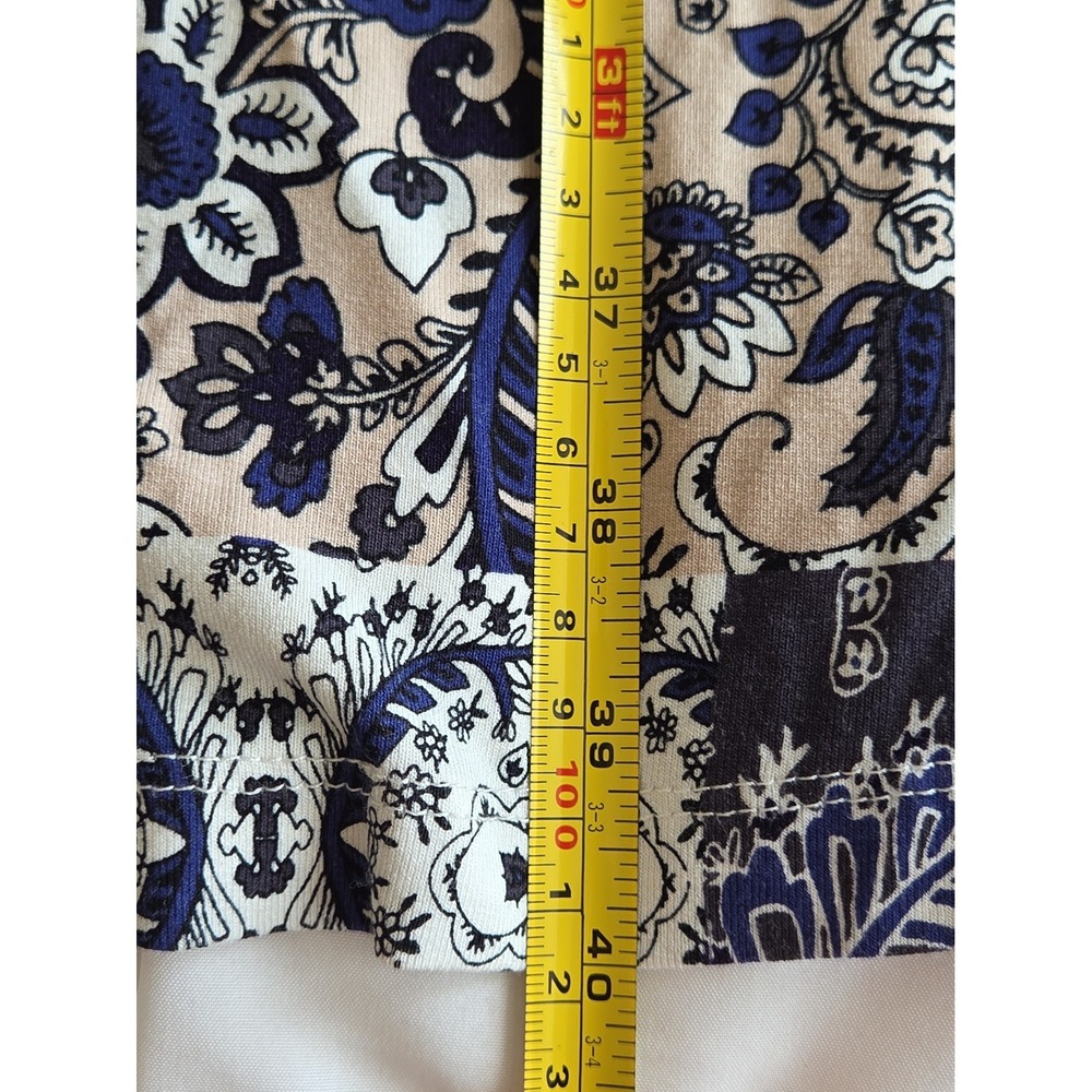 Rachel Zoe Blue Patchwork Dress Flowy Stretch A Line Boho V Neck Womens Size 1X - Picture 5 of 8